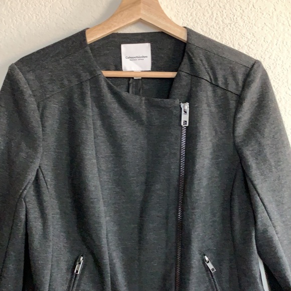 Catherine Malandrino | grey zipper up jacket - Picture 2 of 11